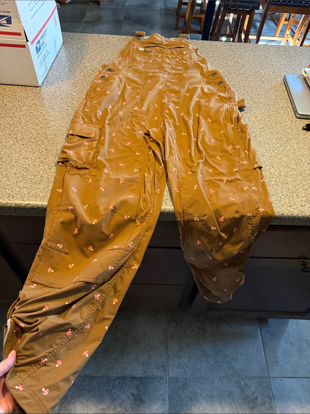 Duluth Trading Co Brown Mushroom Cargo Overalls - Picture 3 of 4